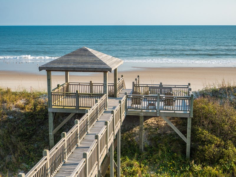 The private beach access with additional gazebo seating