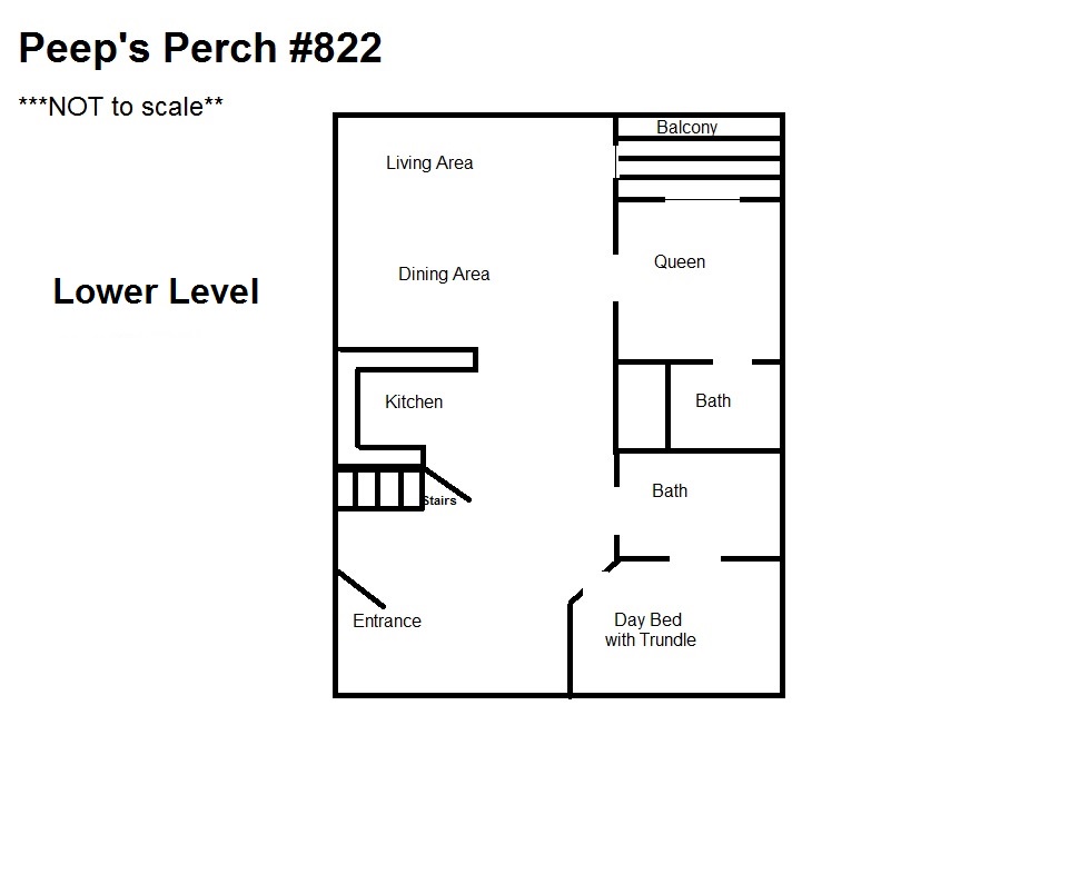Peeps Perch - lower level floor plan