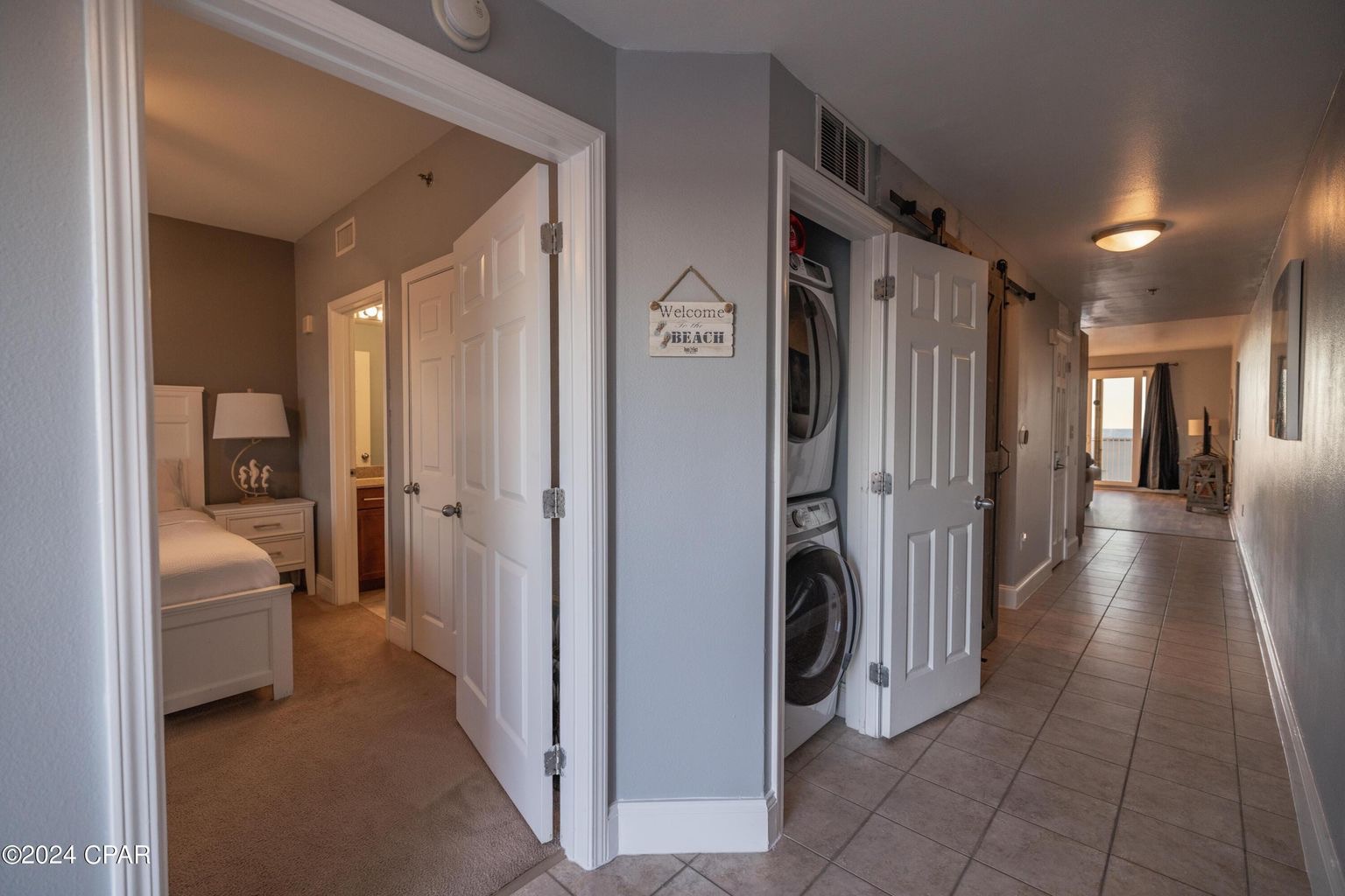 Washer and dryer in hallway closet