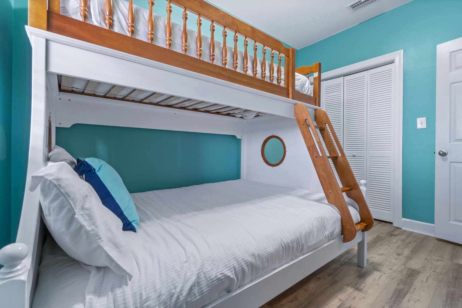 3rd bedroom-bunk bed with a full on the bottom and a twin on top