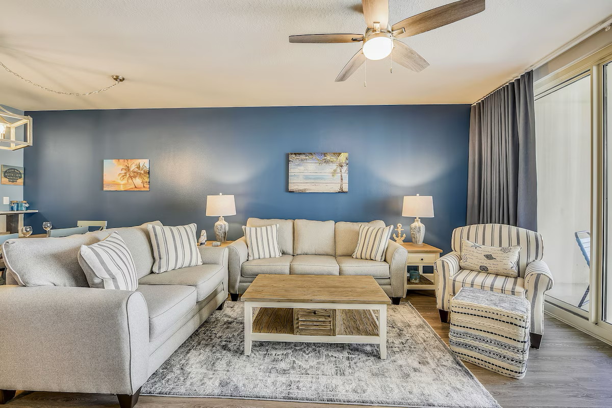 Living area with sleeper sofa