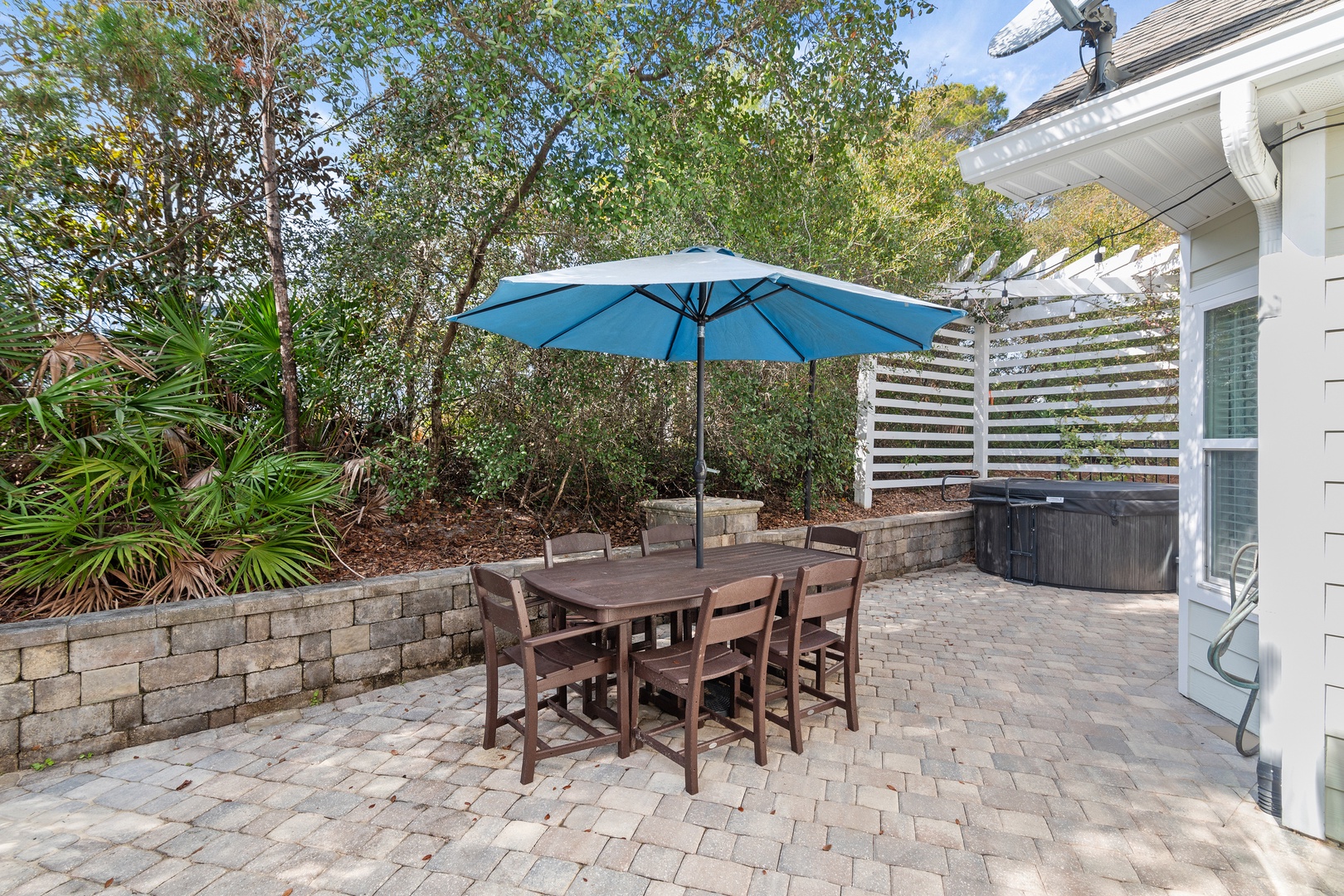 Outdoor dining and patio area