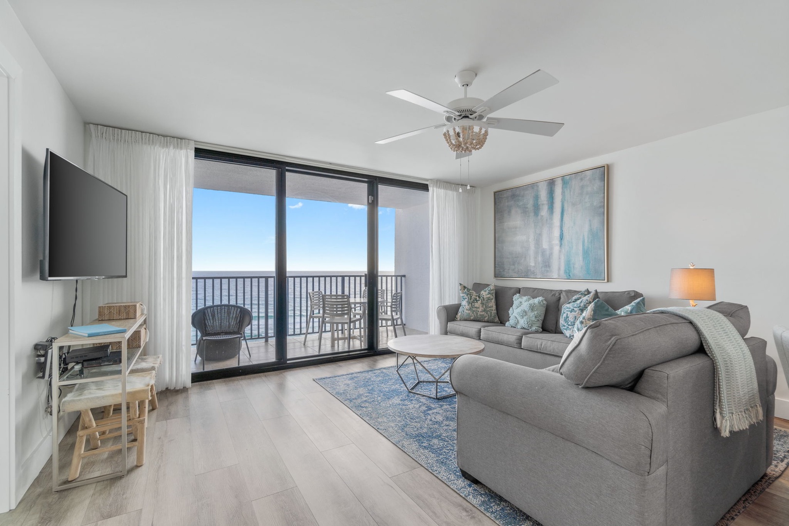 Living room area with sleeper sofa