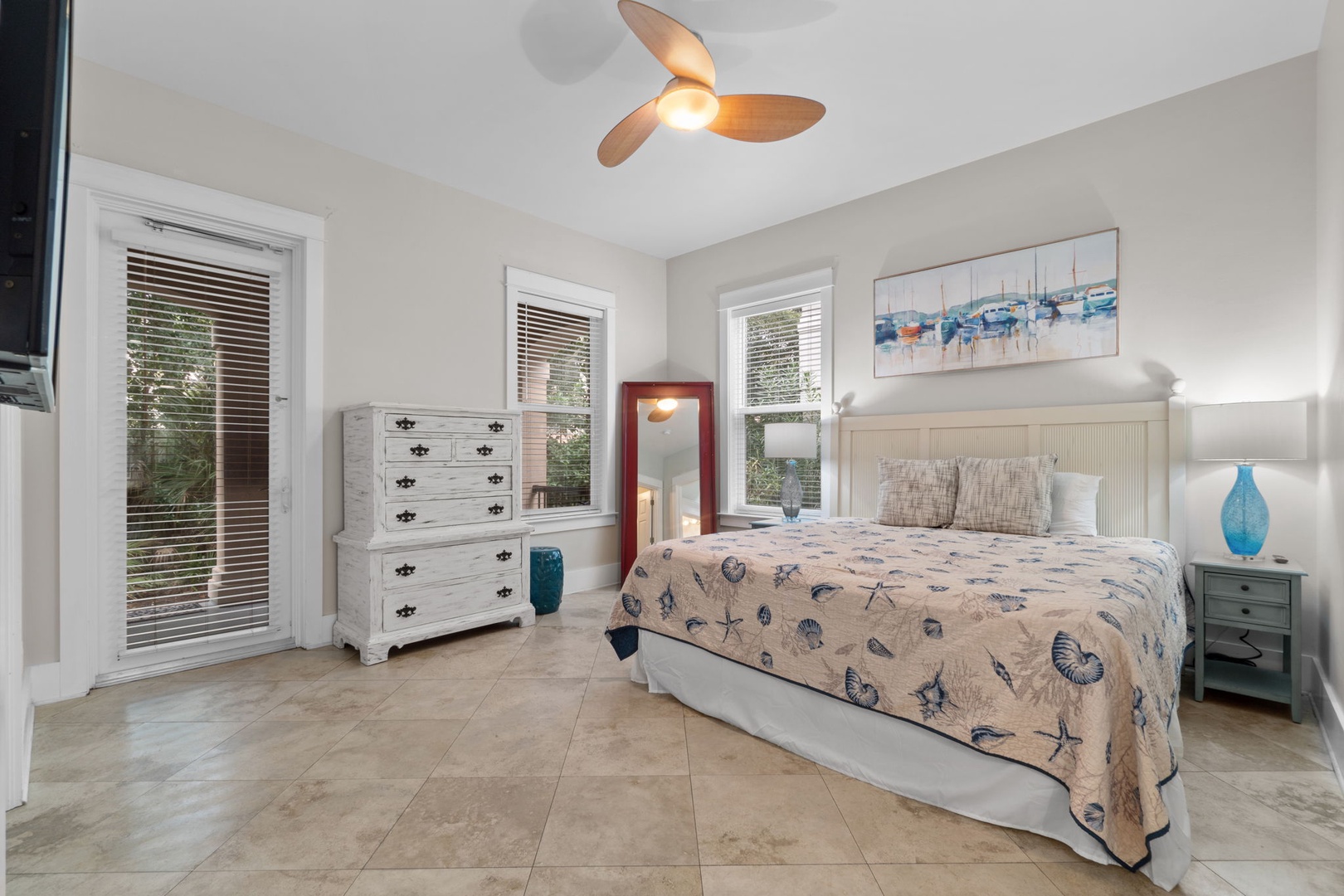 Master Bedroom that is on the first floor with 1 king bed