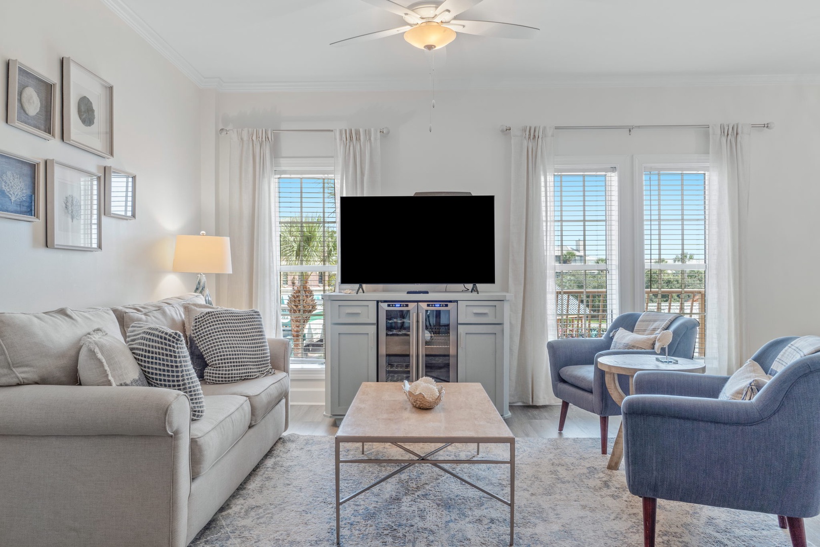 Living area with sleeper sofa