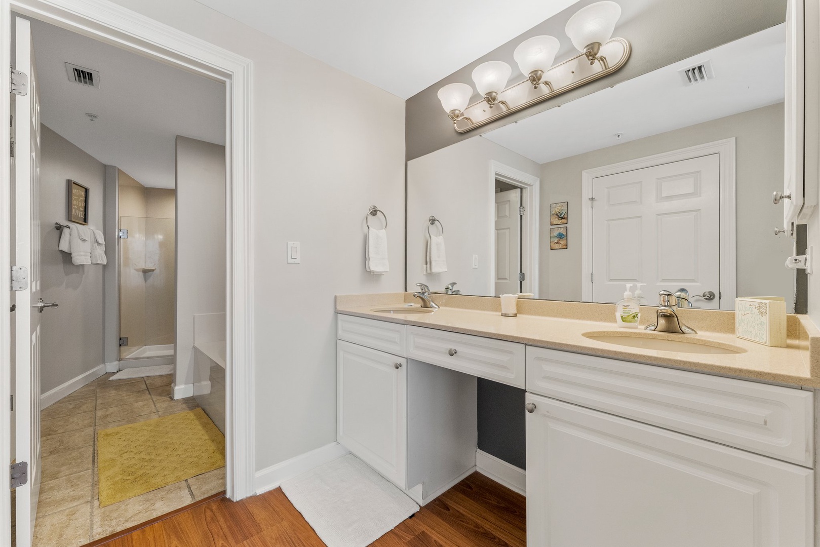 Master bathroom double vanity