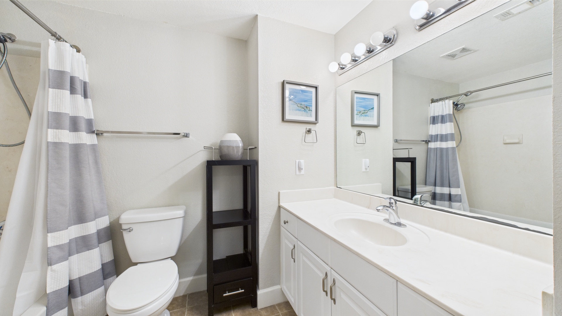 Master bathroom with shower and tub combo