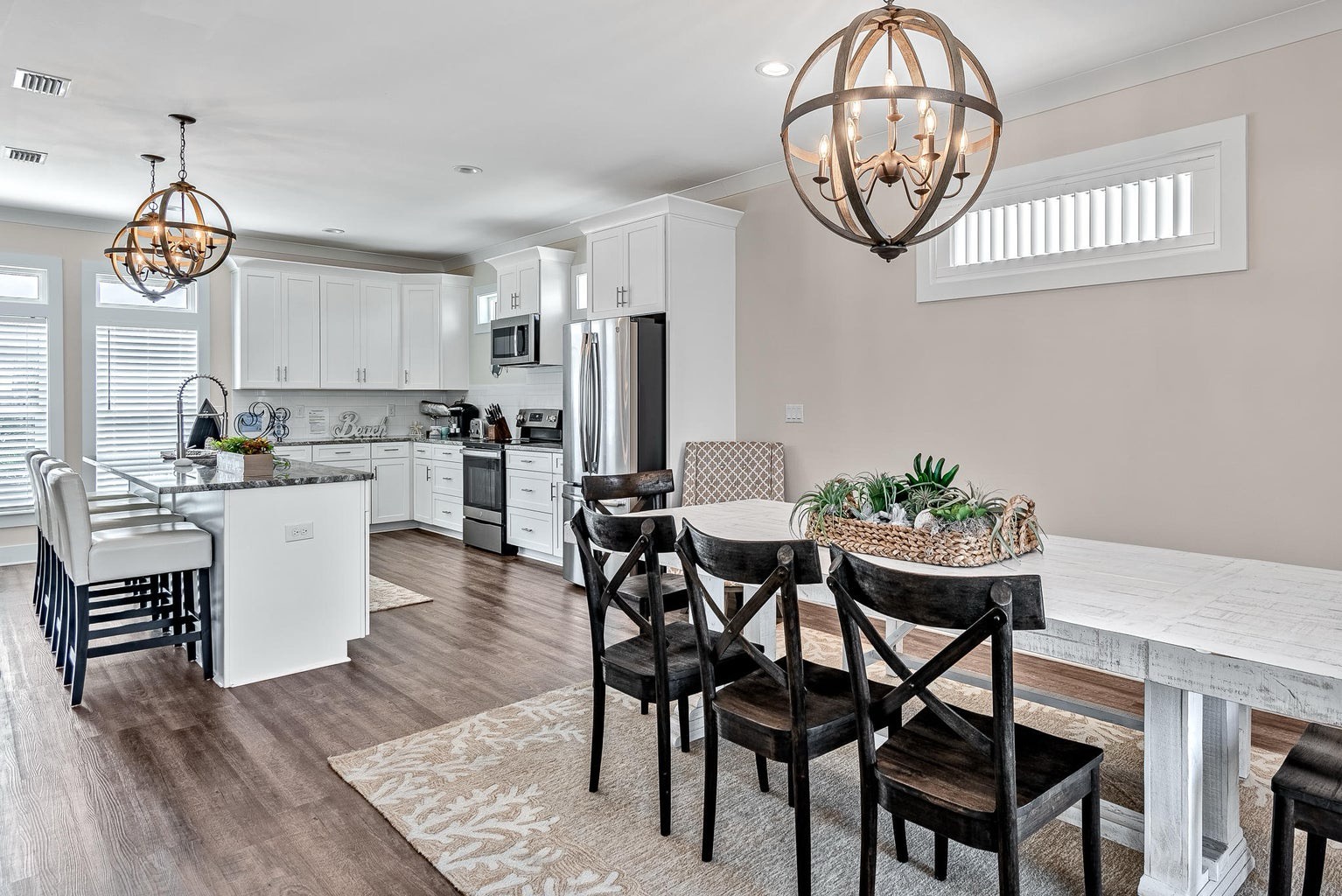 Dining table with ample seating