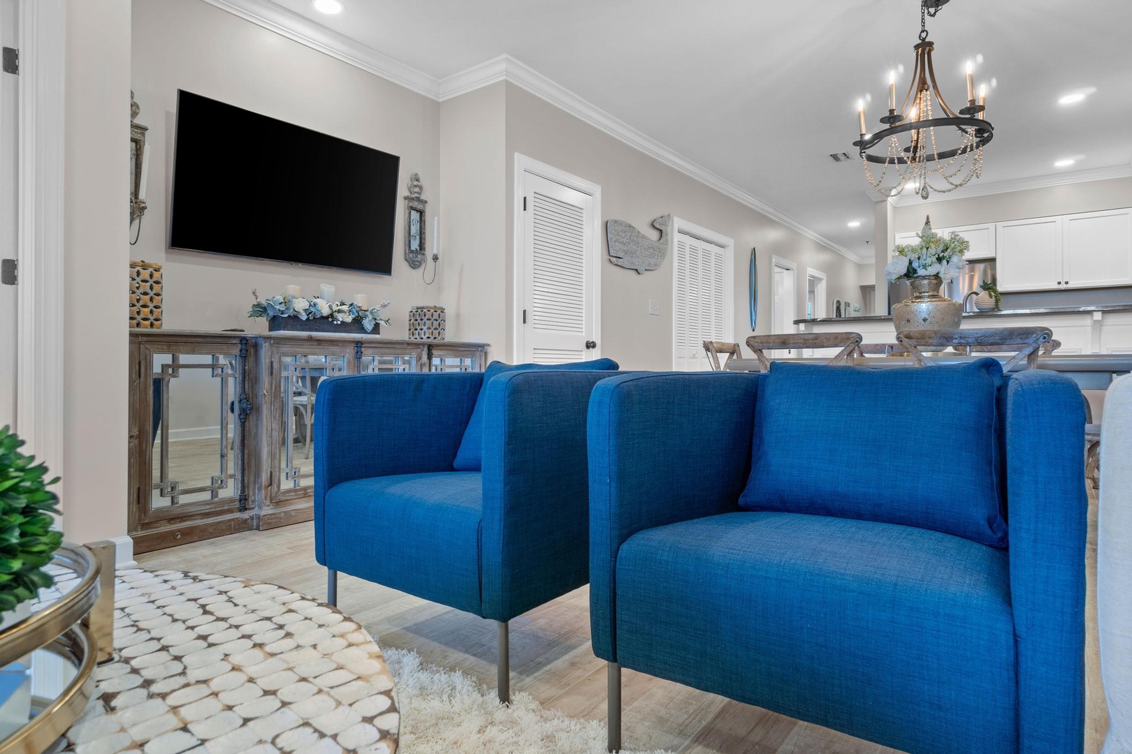 Living room with queen sleeper sofa