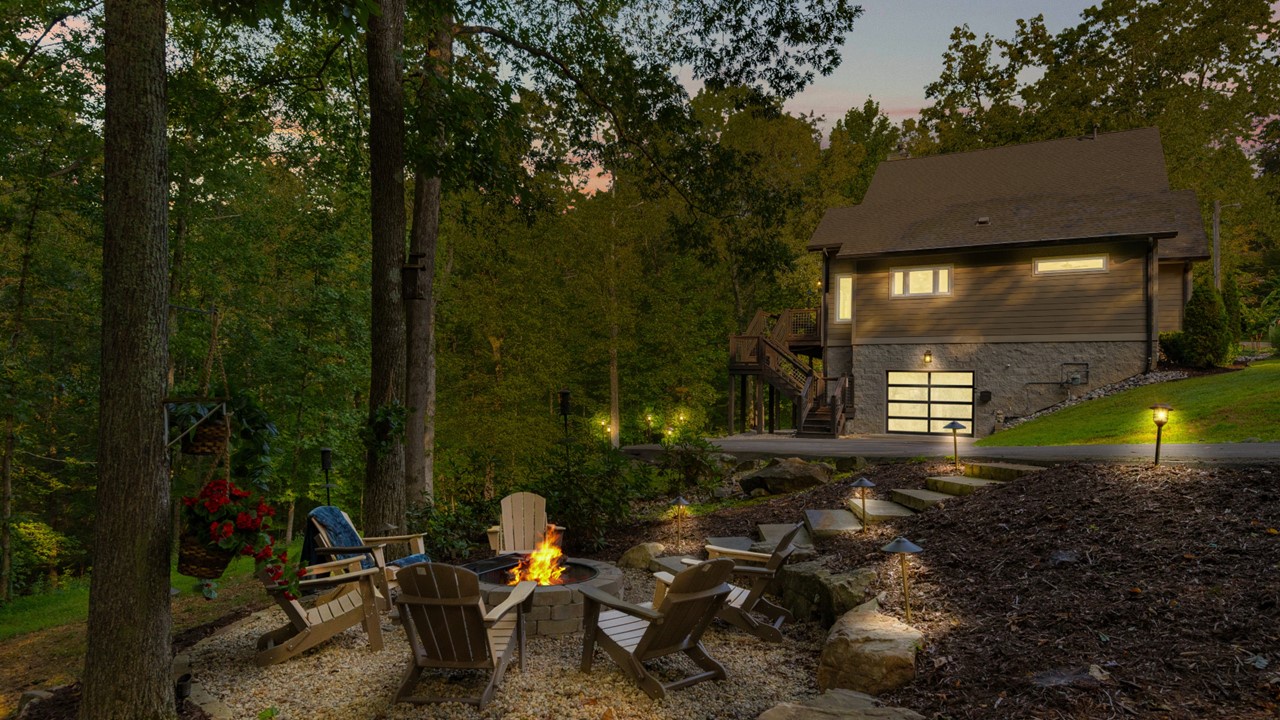 Beautiful night view of our home!