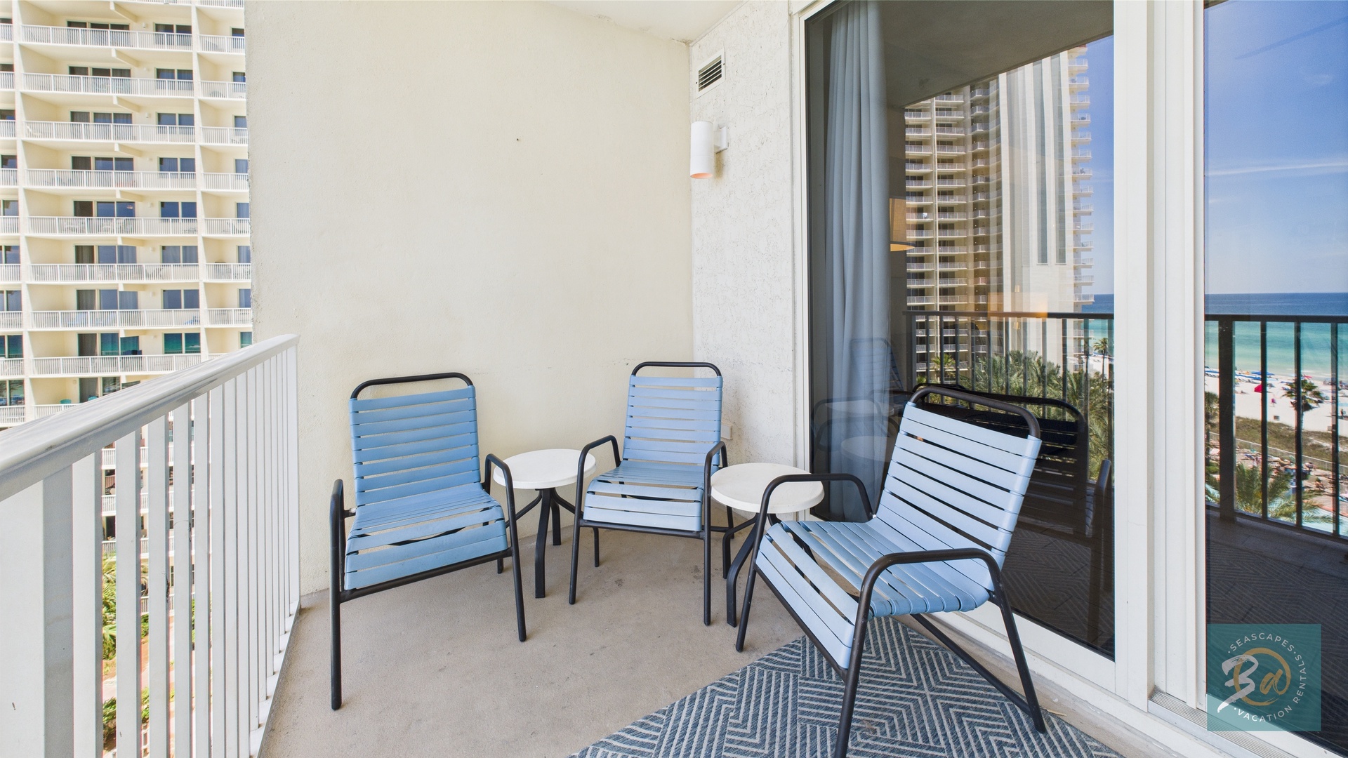 Lawn chairs on balcony