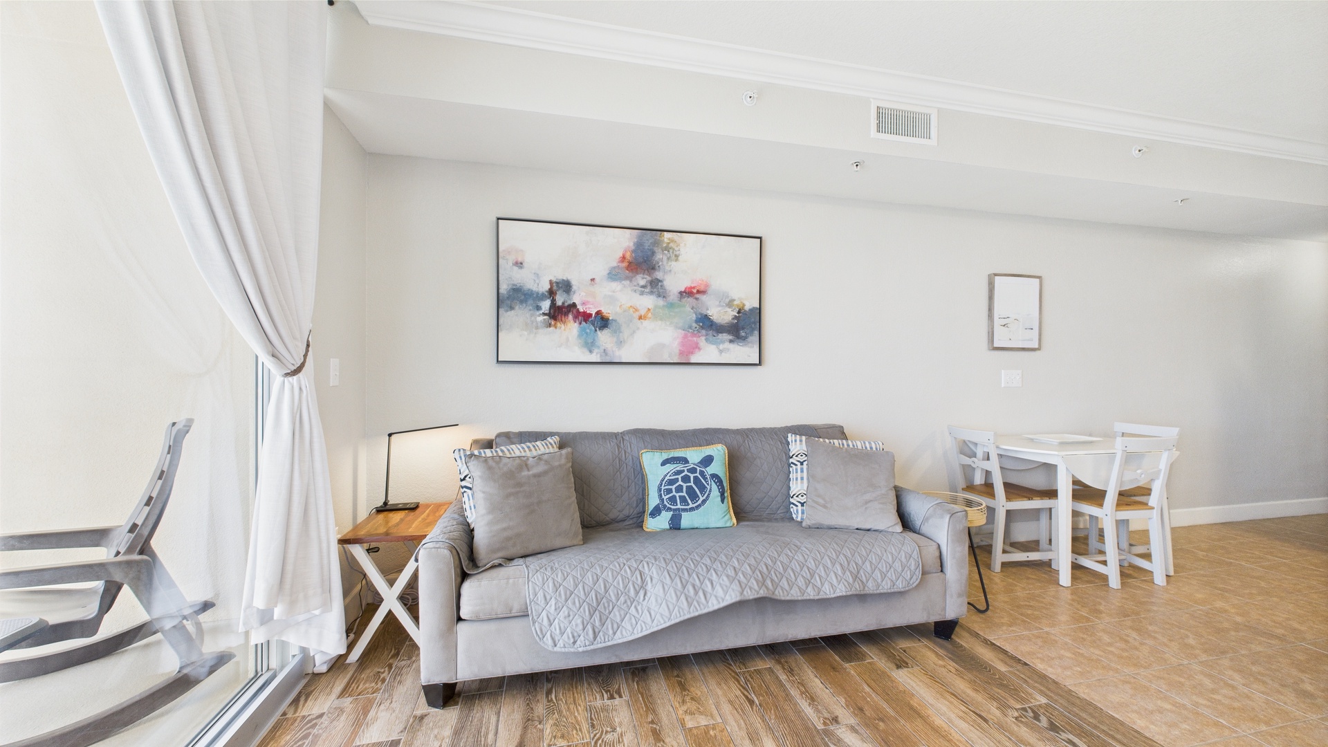 Sleeper sofa in living area