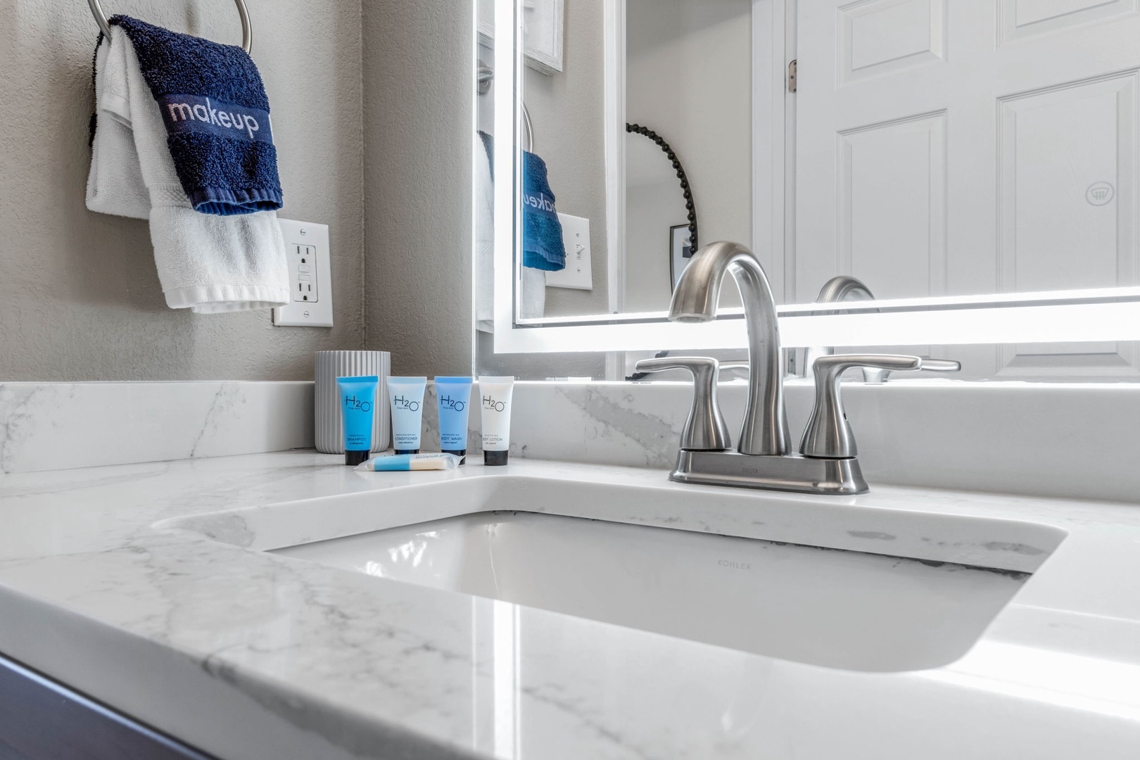Master bathroom with shower and tub