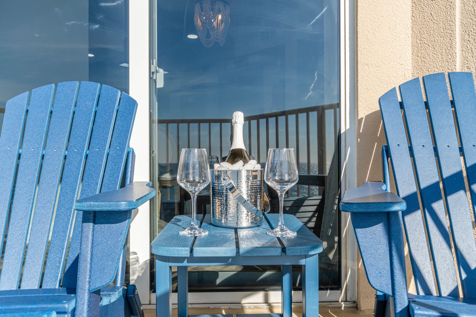 Gorgeous balcony with seating area