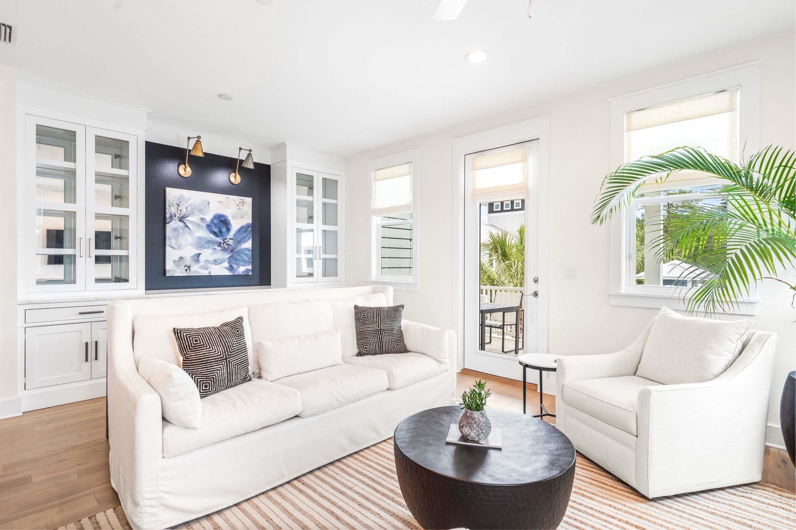 Living room with comfortable seating and smart TV