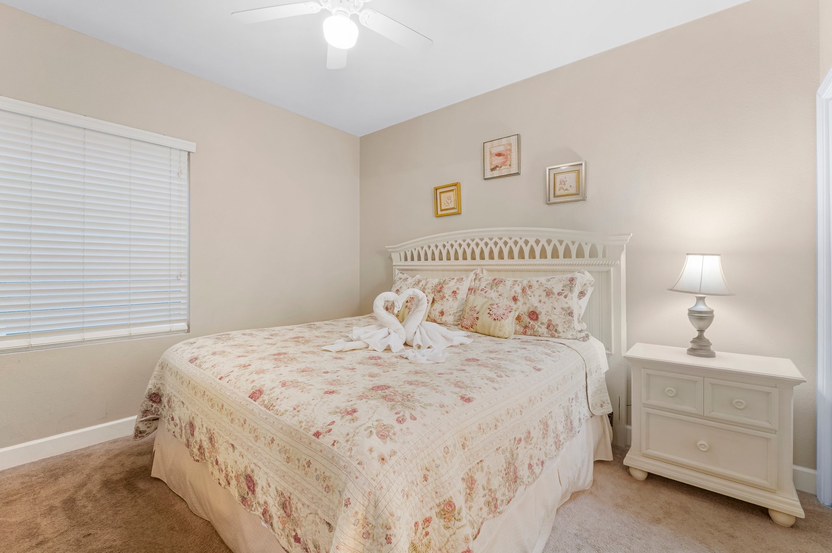 Primary bedroom with king bed