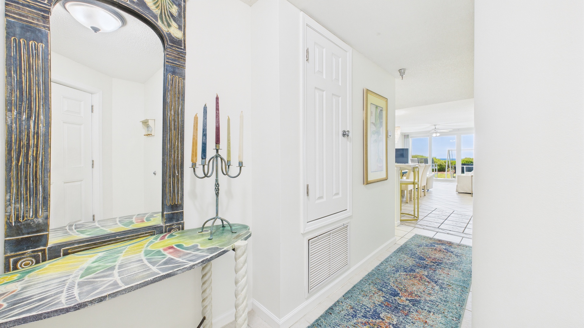 Hallway to kitchen and living area