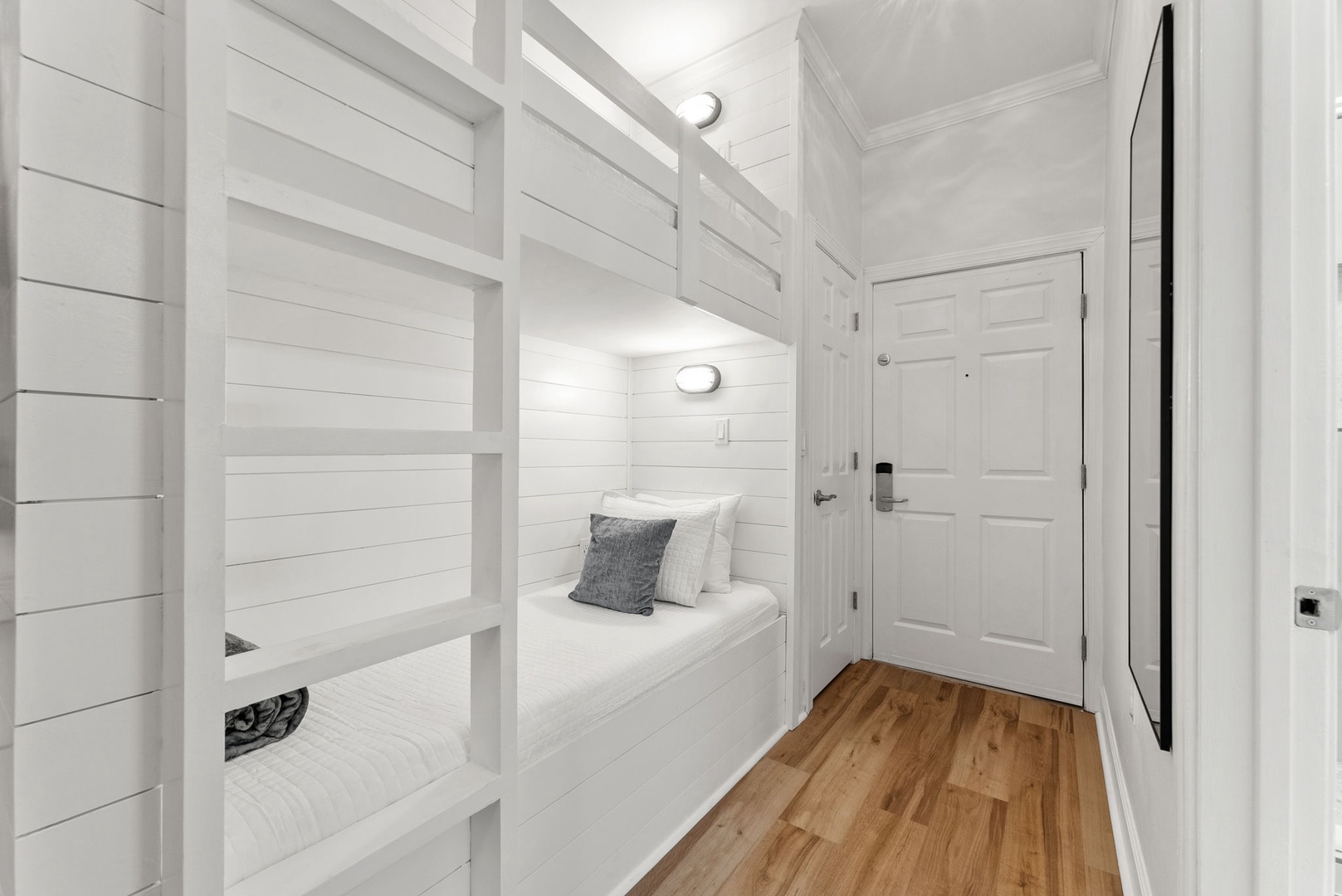 Twin-over-twin bunk beds in hallway (sleeps 2)