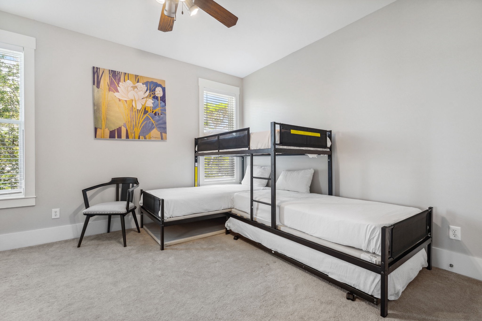 Guest Bedroom 3-Bunk room-Sleeps 4-This room has a twin over twin bunk and a twin and trundle bunk