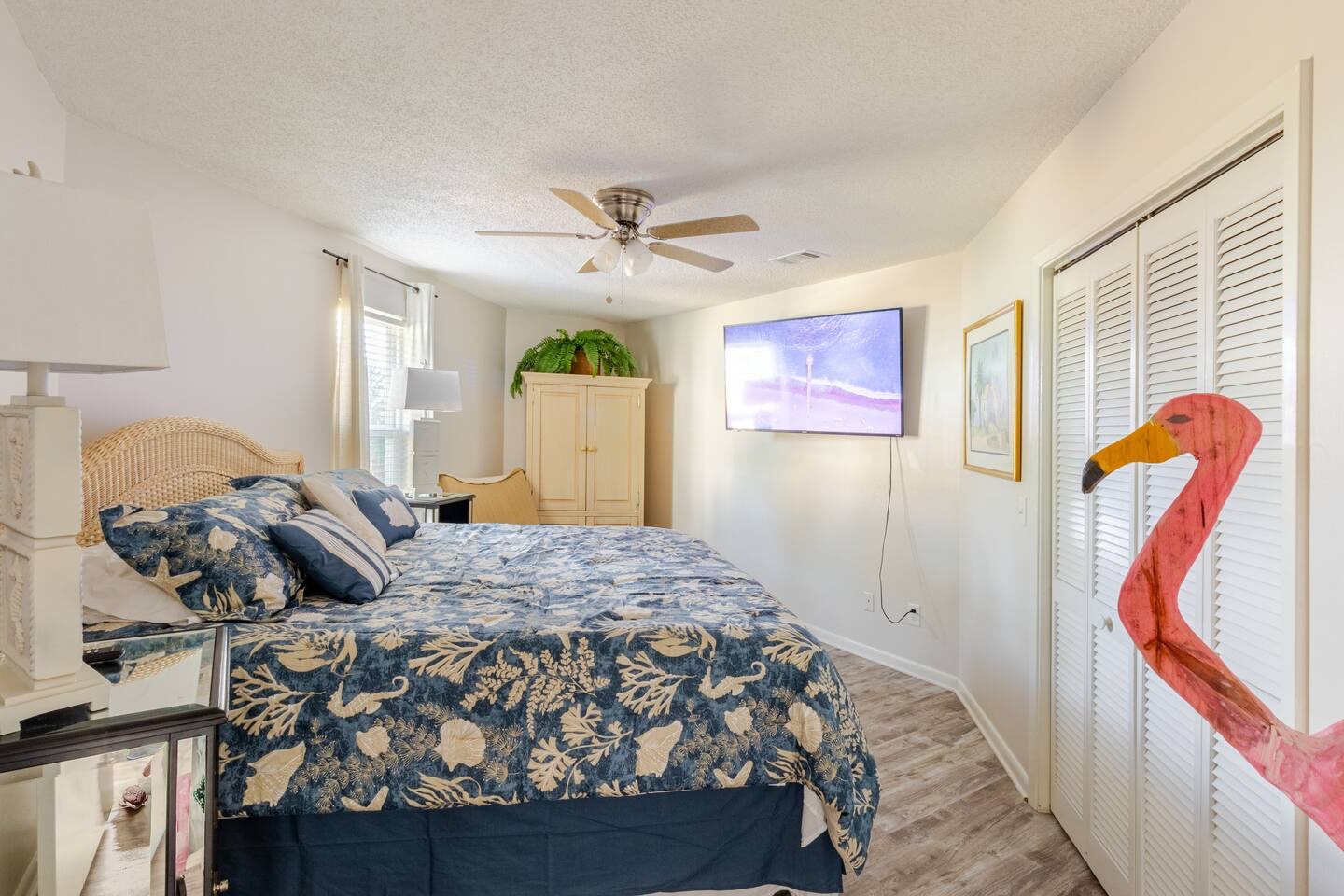 Primary bedroom with king bed