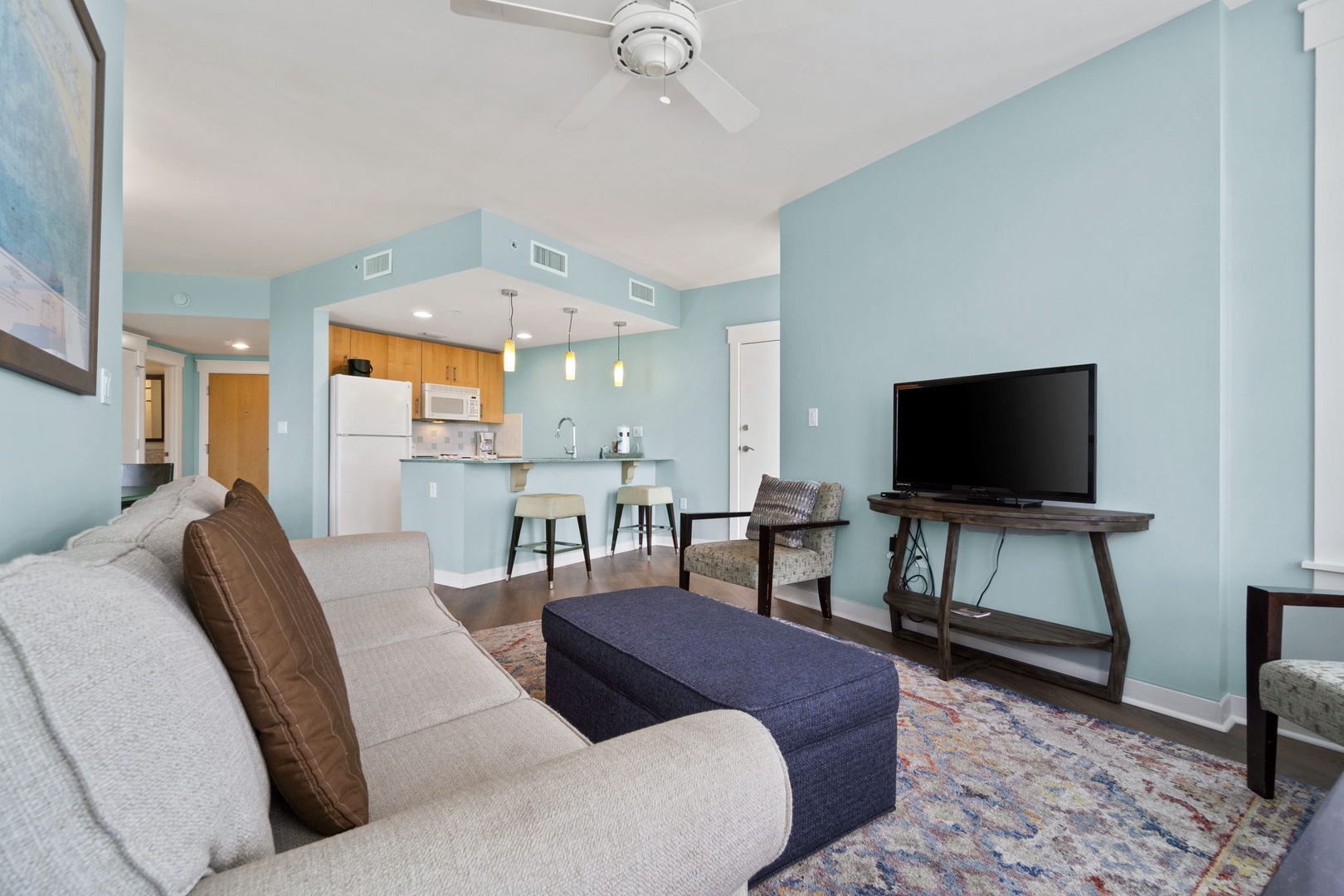 Living area with sleeper sofa