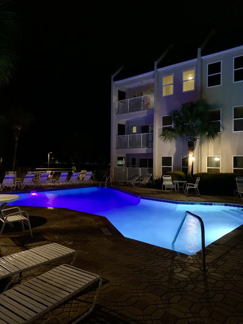 Pool View from unit at Night
