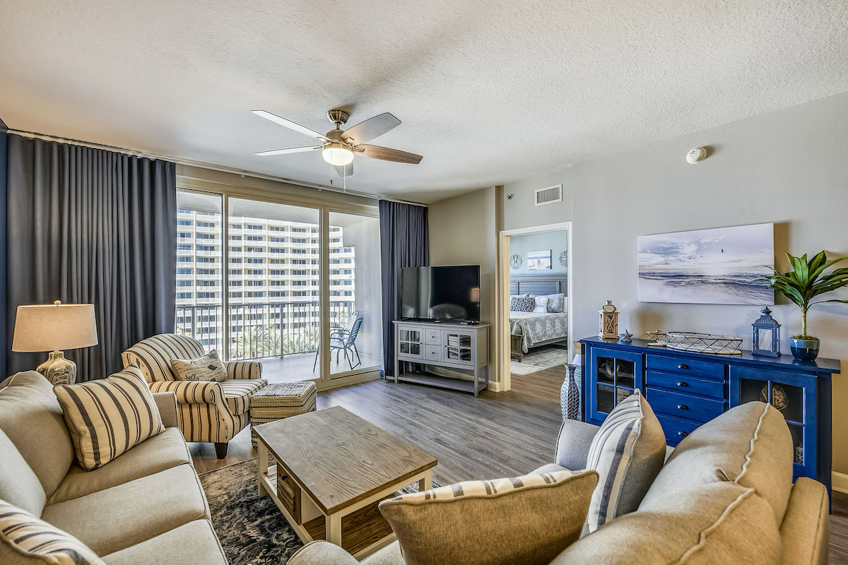 Living area with sleeper sofa
