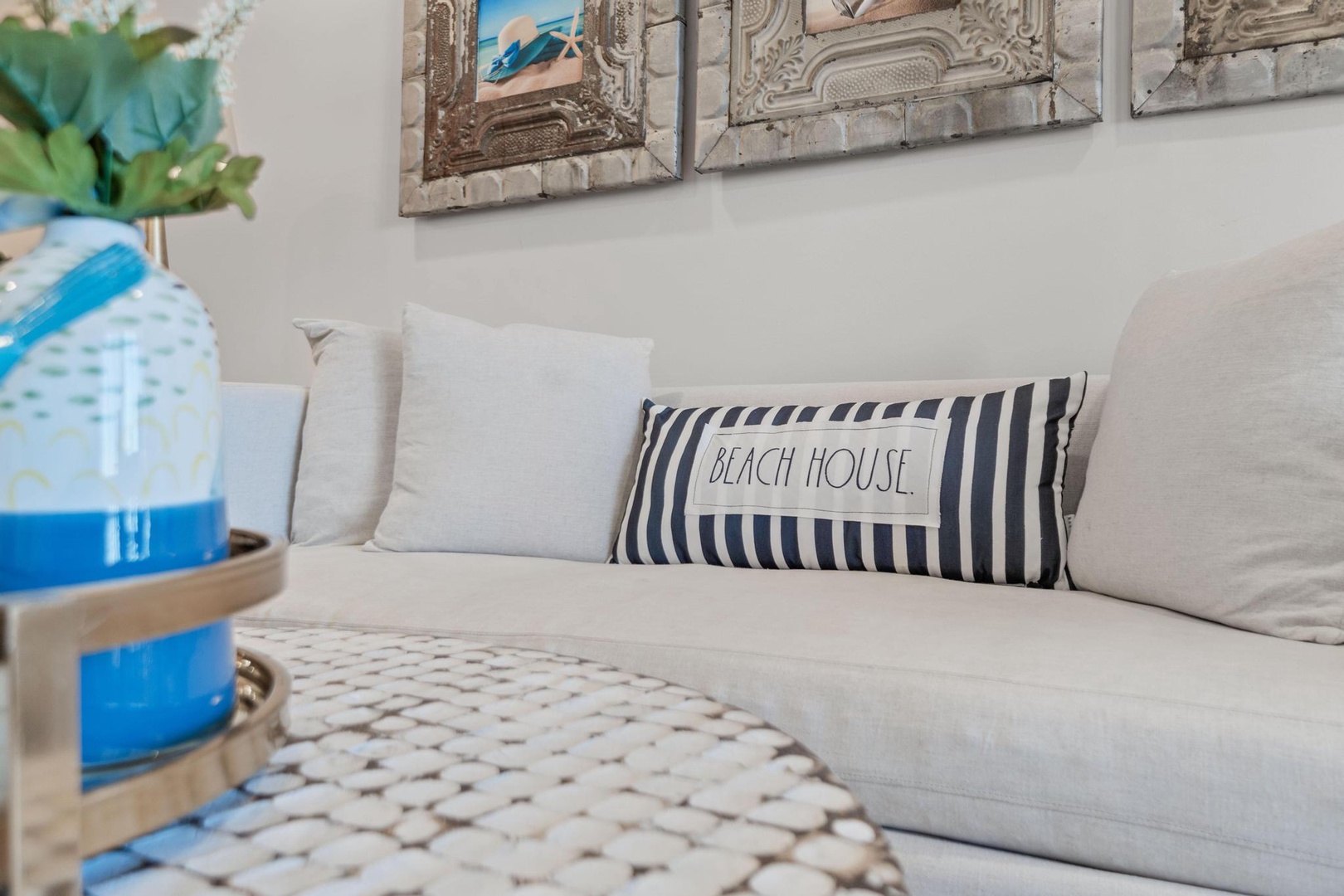 Living room with queen sleeper sofa