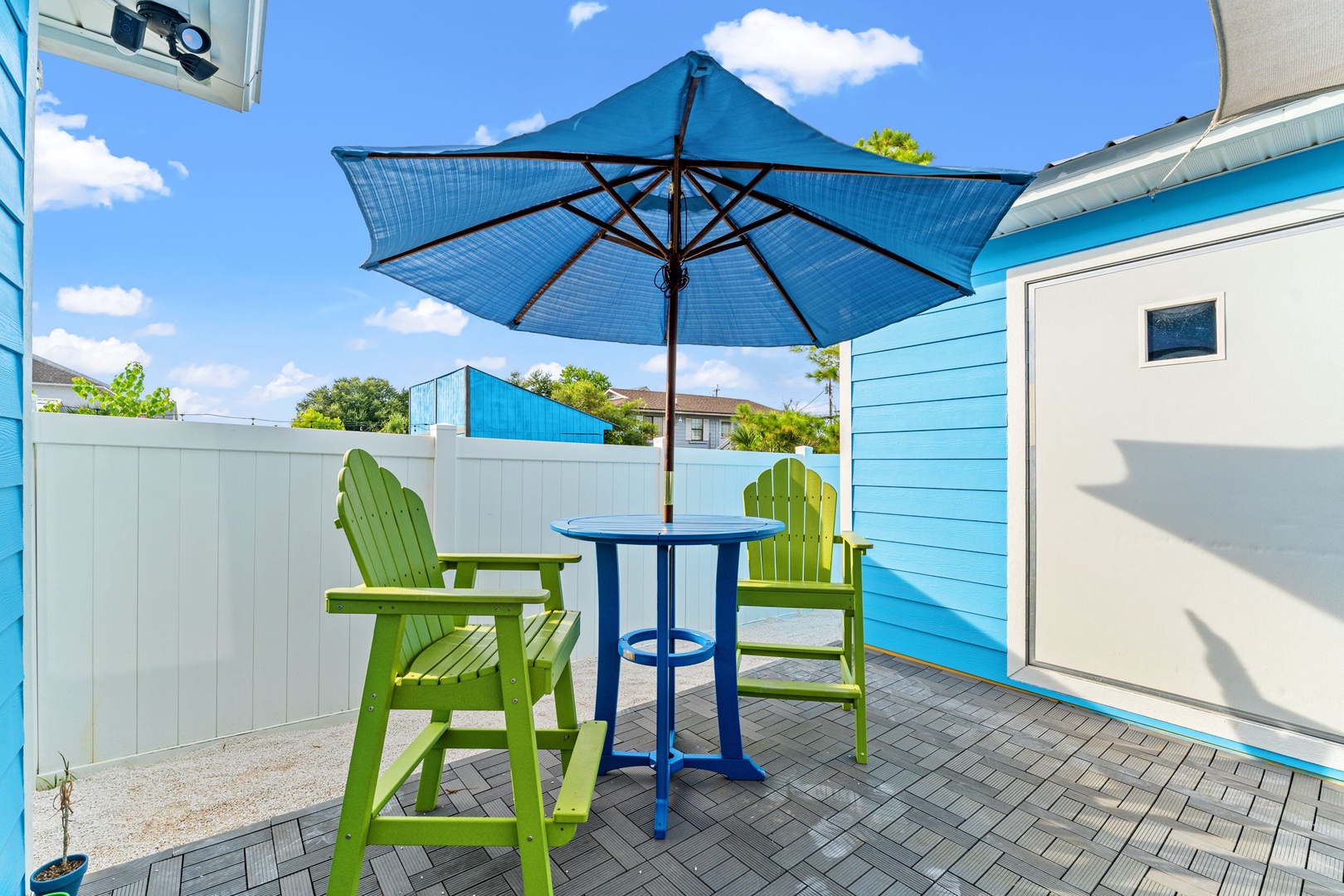 Back patio seating