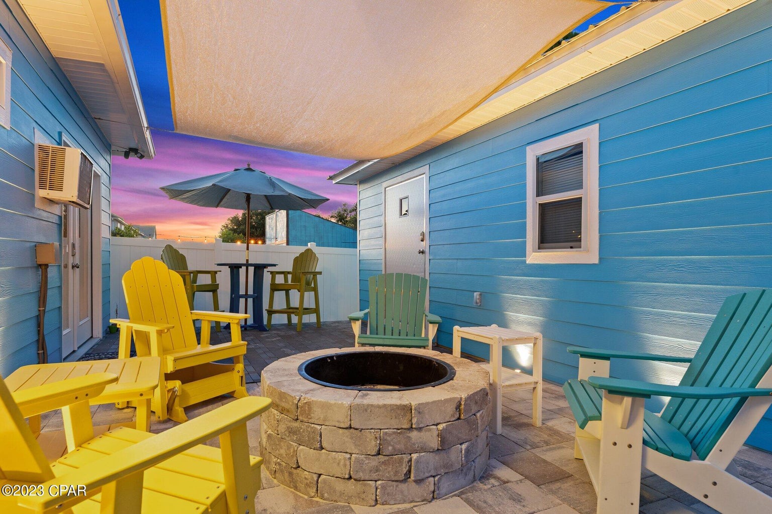 Back patio and fire-pit