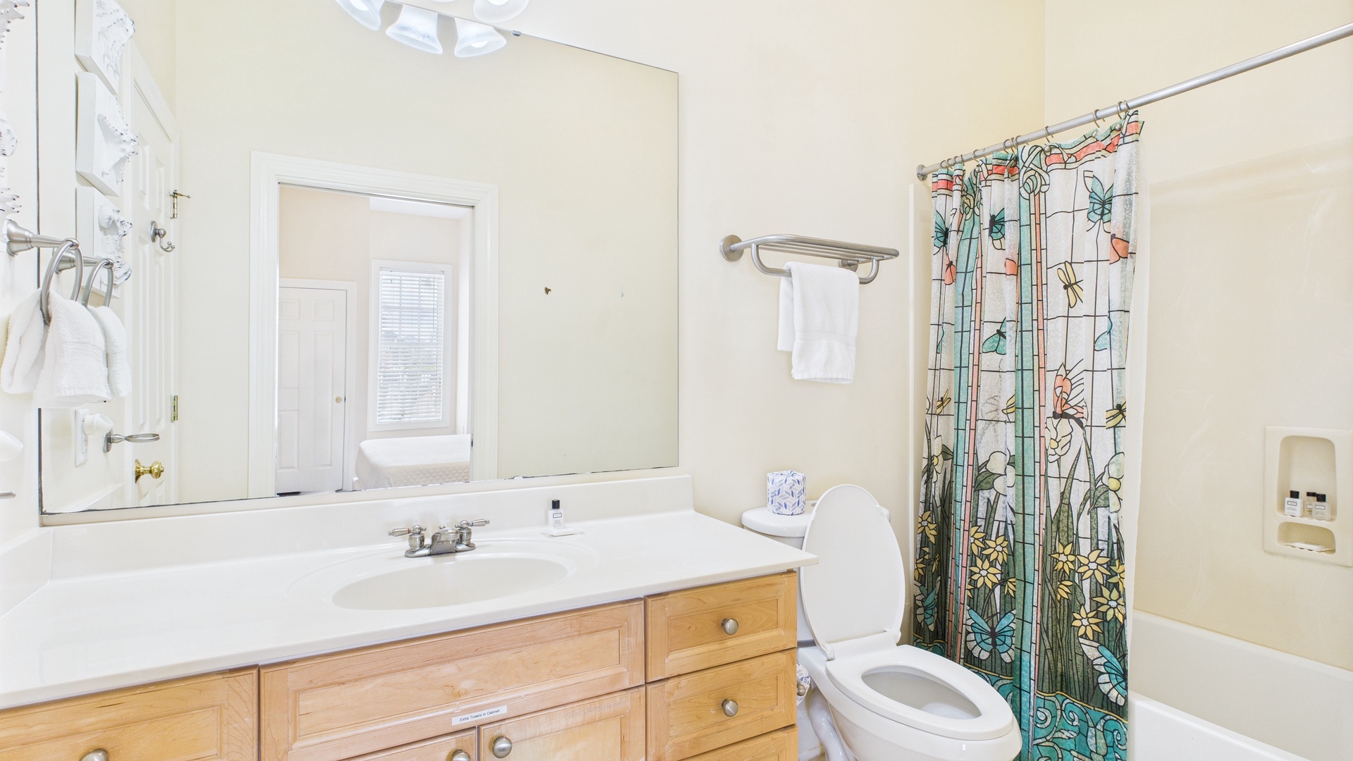 Full bathroom with shower and tub combo