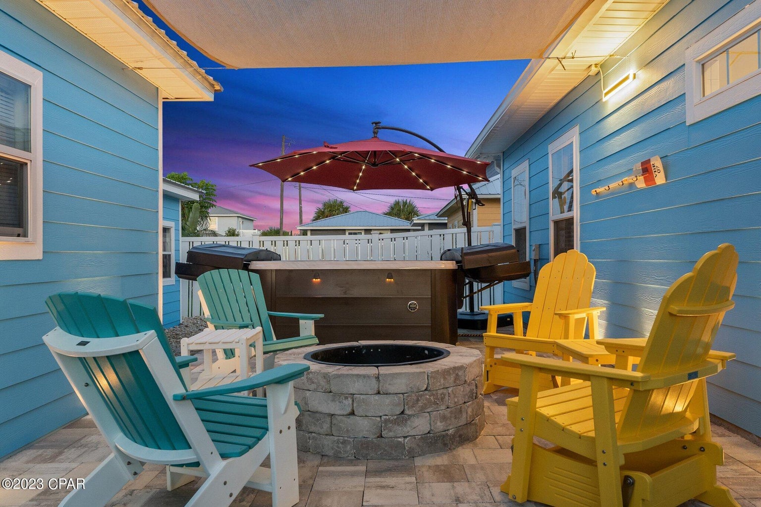Back patio and fire-pit