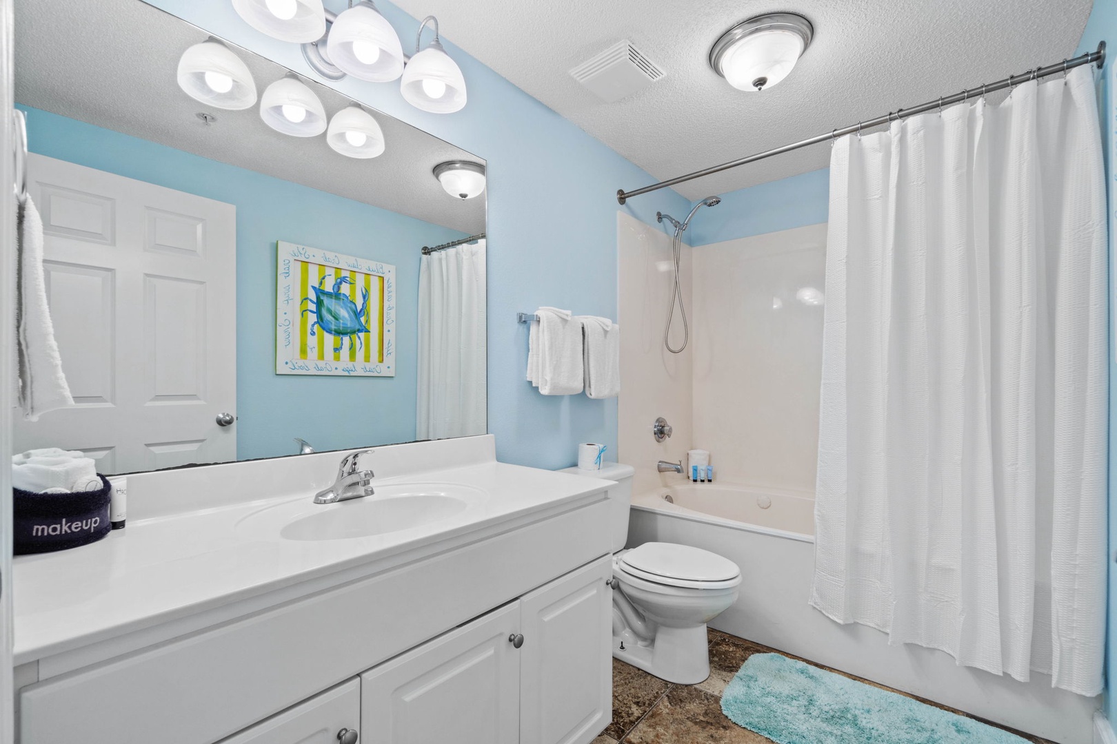 Bathroom with shower & amp
