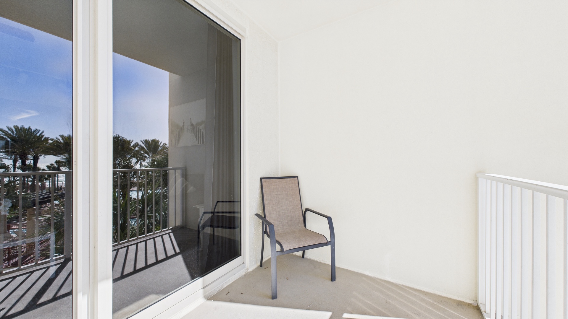 Balcony with ample seating and scenic views