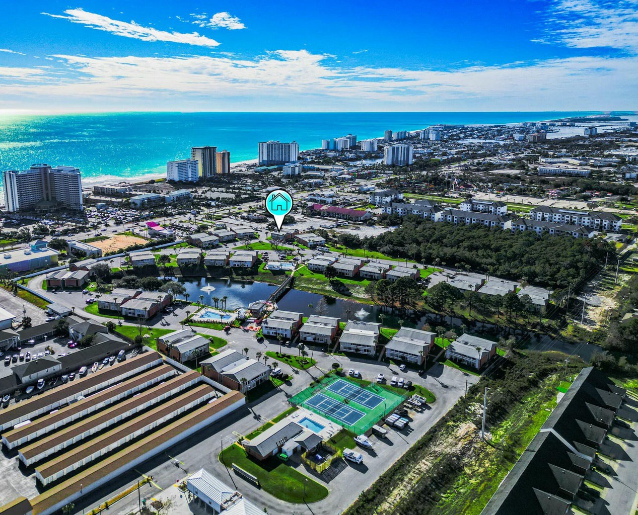 Aerial view of Gulf Terrace Condominiums