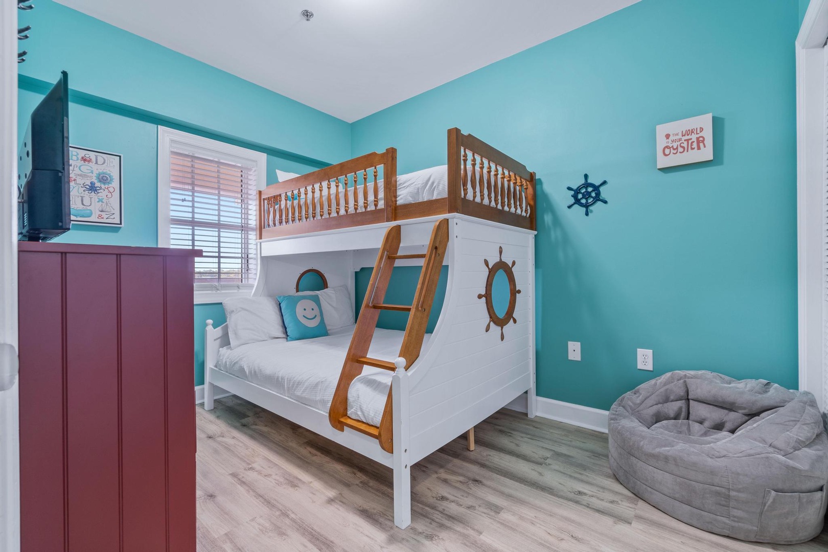 3rd Bedroom - bunk bed with a full on the bottom and a twin on top