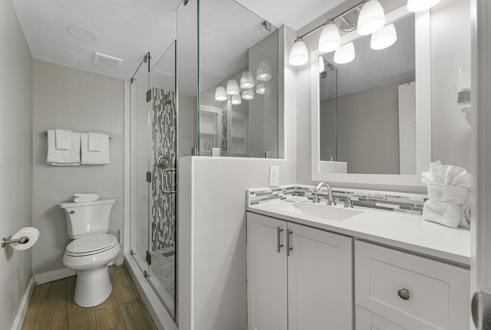 Master bathroom with walk-in shower