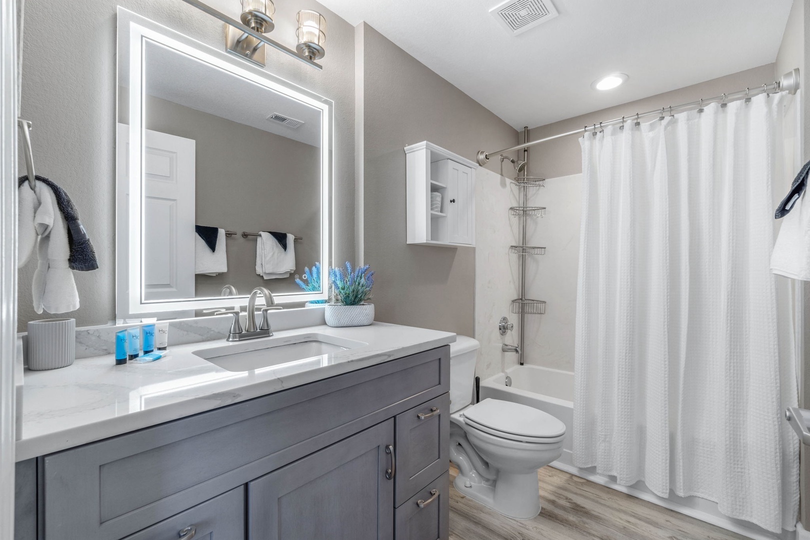 Master bathroom with shower and tub