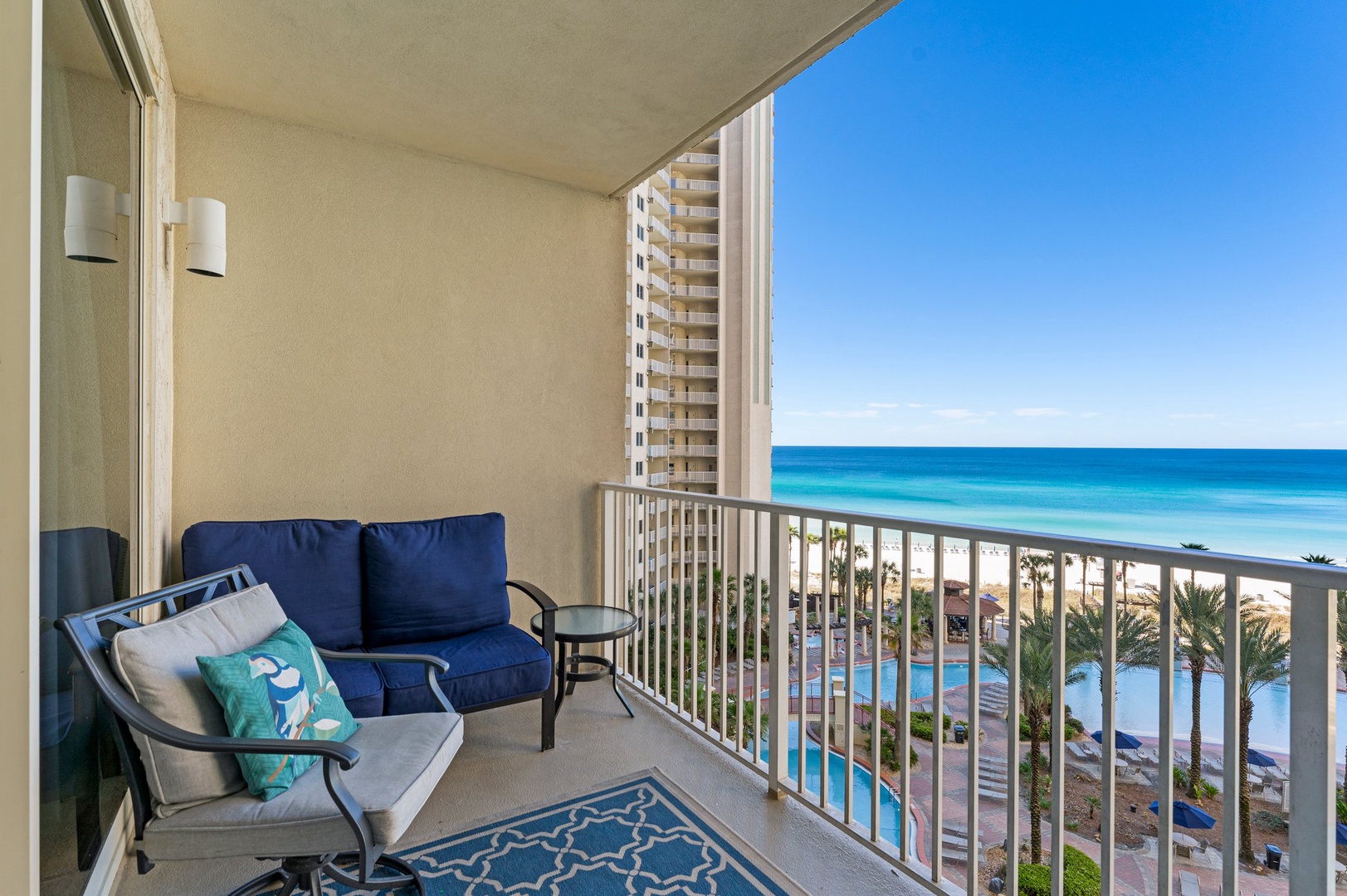 Balcony seating and view