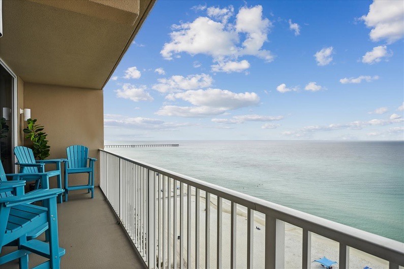 Balcony with coastal views