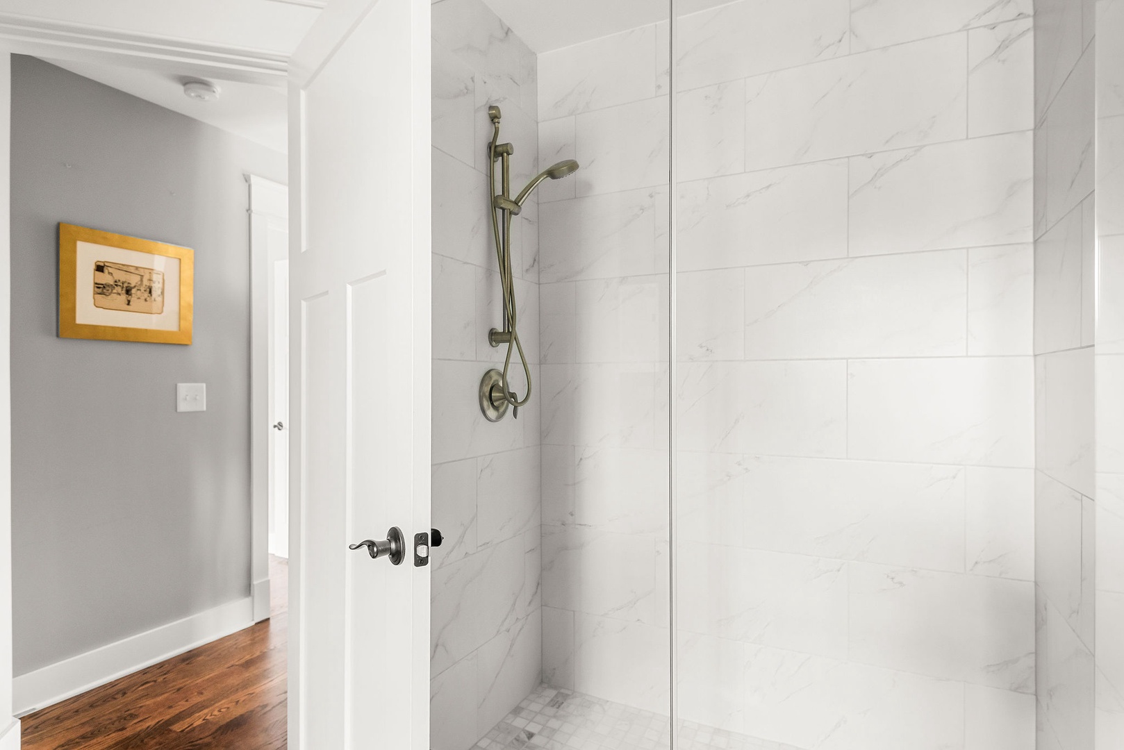 Upstairs full bathroom with shower