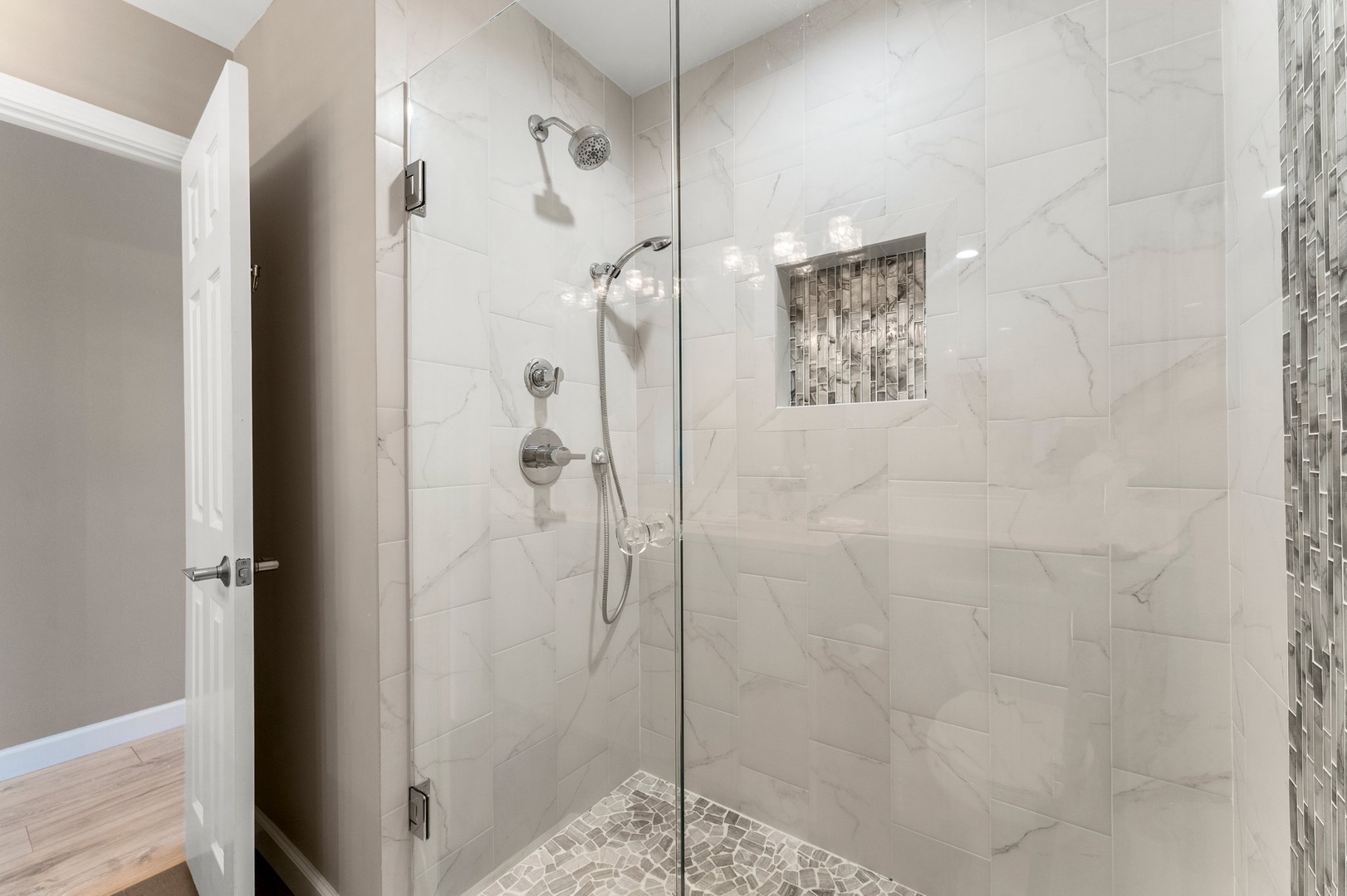 Master bathroom with walk-in shower