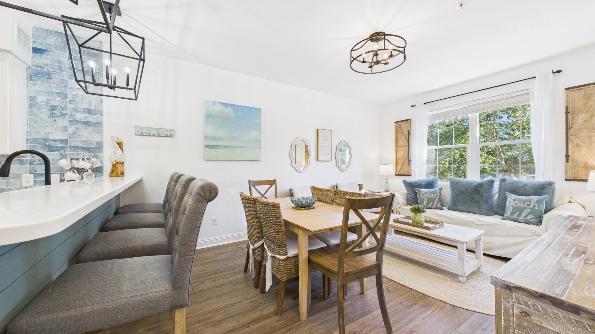 Dining table and breakfast bar