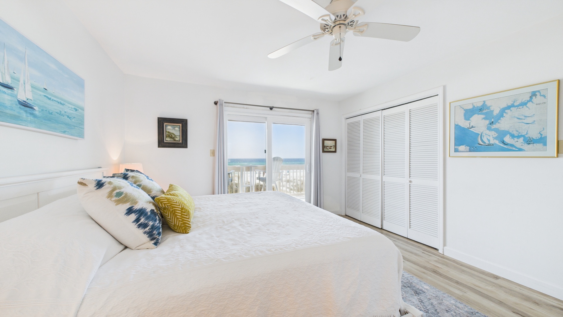 Master bedroom with king bed TV ensuite bathroom and balcony access