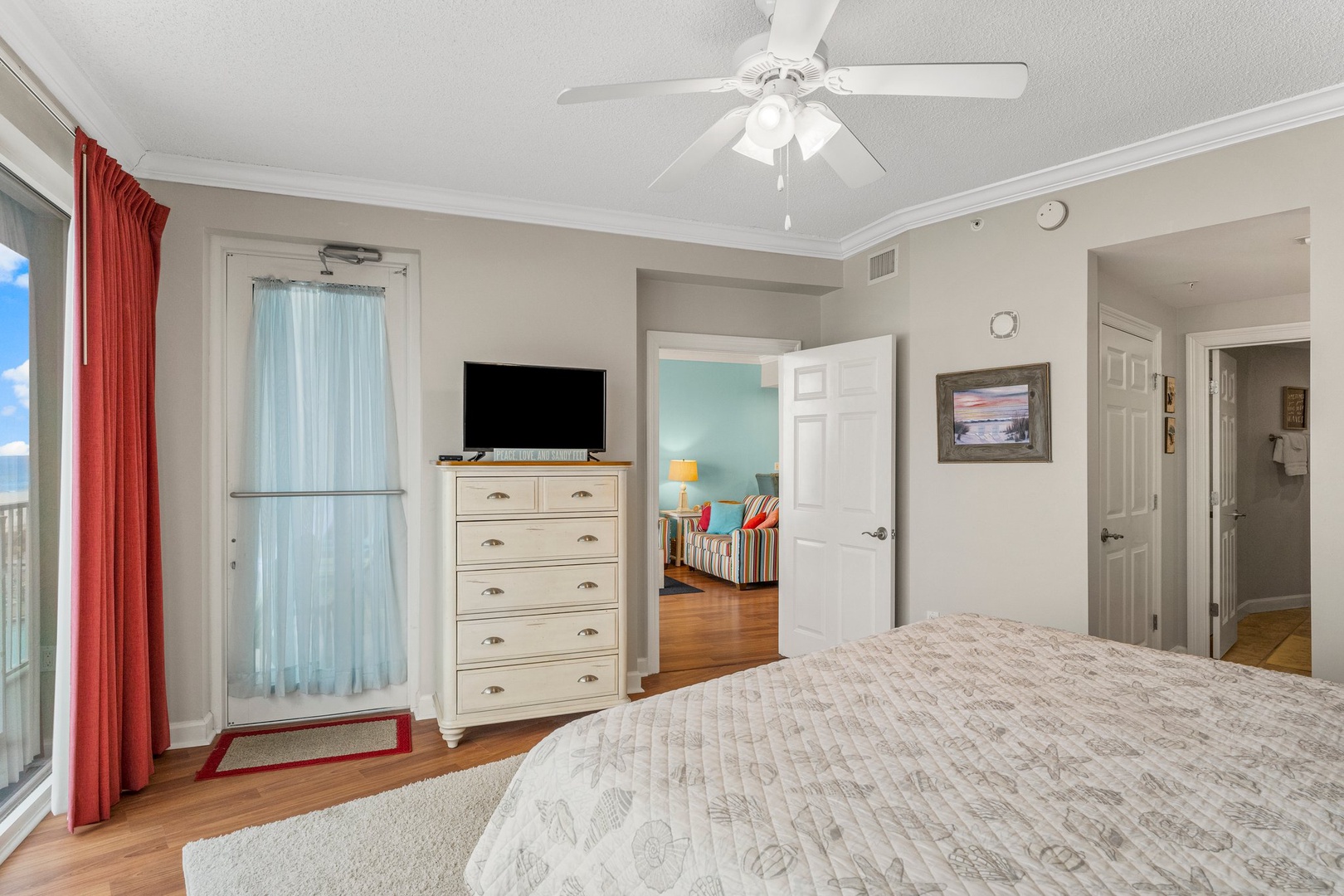 Master bedroom with king-sized bed