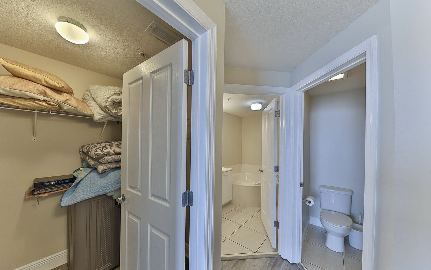Master closet and bathroom entry-way