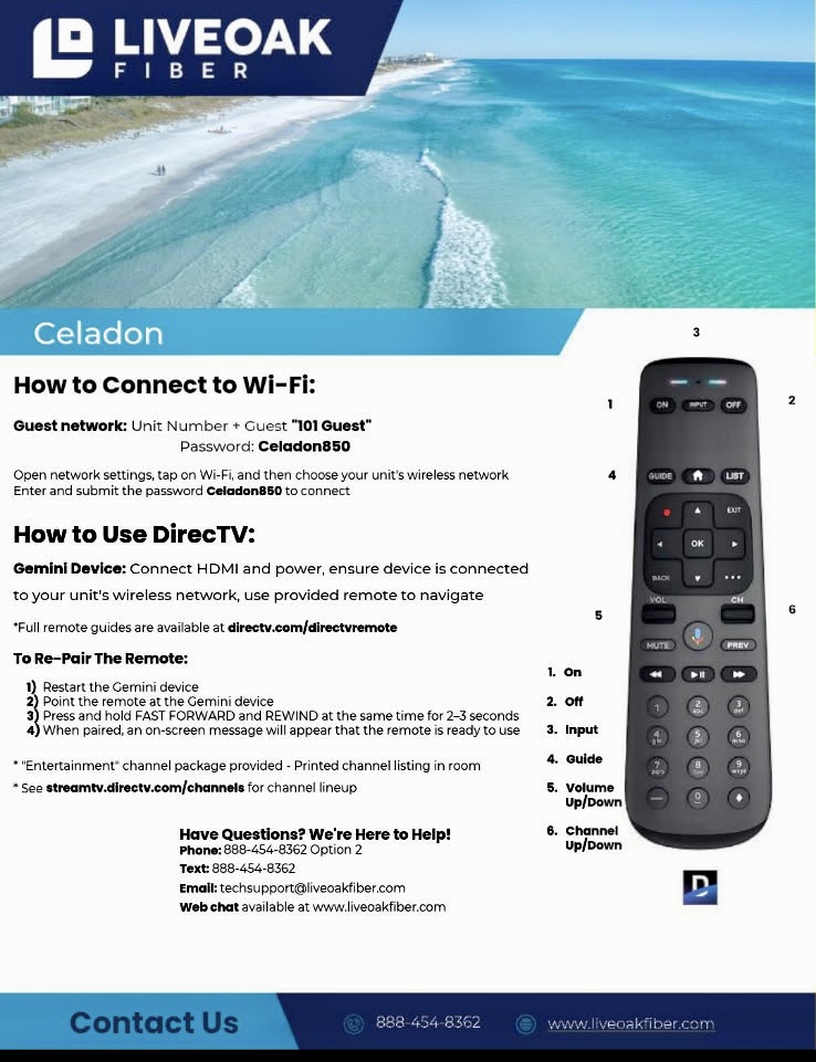 wifi and cable instructions
