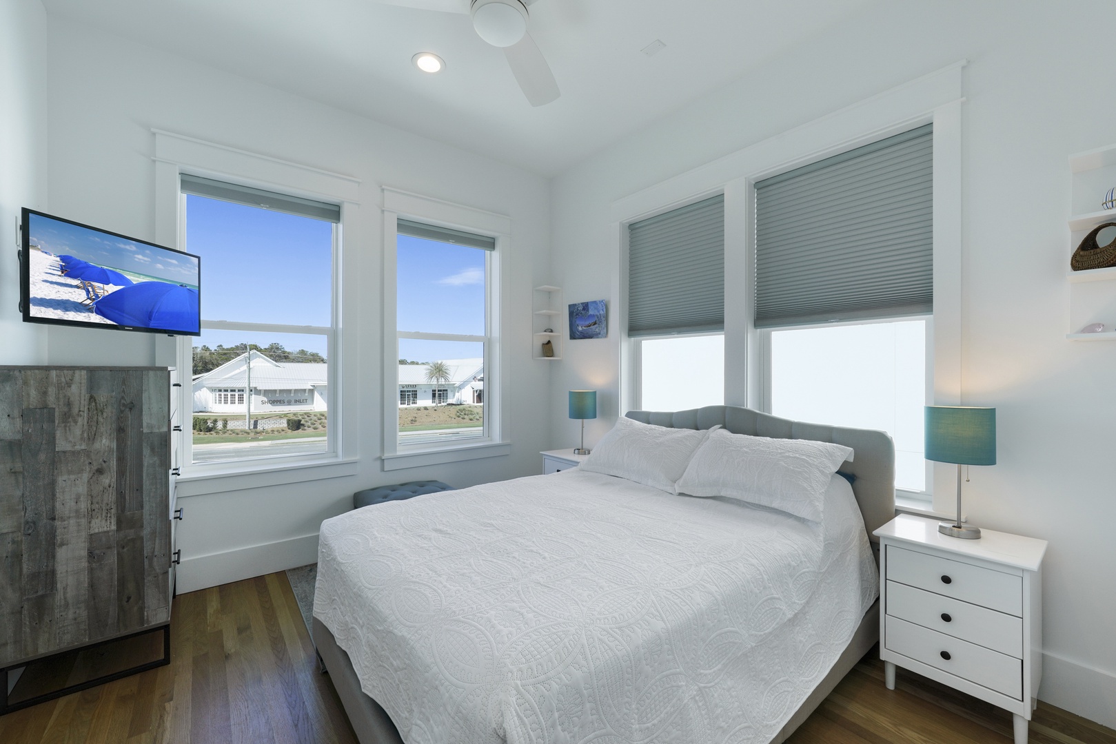 3rd floor bedroom with queen bed