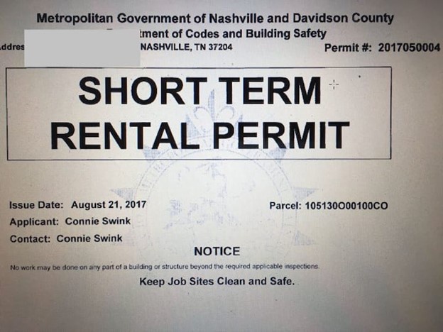 Short term rental permit