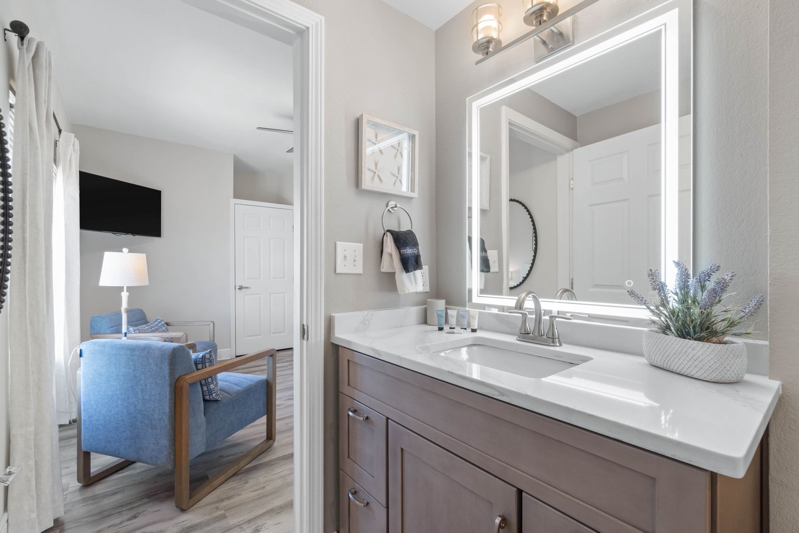Master bathroom with shower and tub
